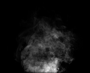 smoke steam isolated black background