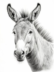 Wallpaper for phone with a pencil sketch artwork mule animal drawing.