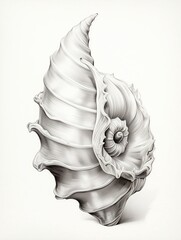 Wallpaper for phone with a pencil sketch artwork whelk animal drawing