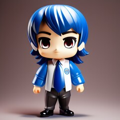 3d cute school uniform chibi figure created by generative ai