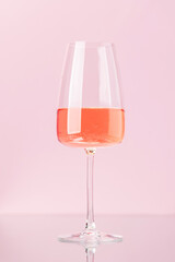 Rose wine in wine glass