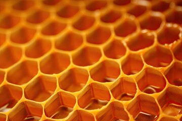 Close up illustration of empty honeycombs background.
