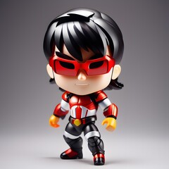 3d cute super hero chibi figure created by generative ai