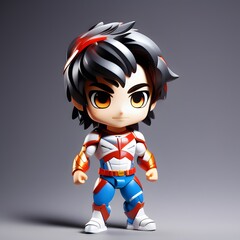 3d cute super hero chibi figure created by generative ai