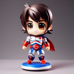 3d cute super hero chibi figure created by generative ai