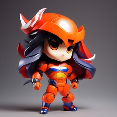 3d cute super hero chibi figure created by generative ai