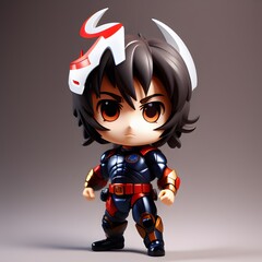 3d cute super hero chibi figure created by generative ai