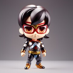 3d cute super hero chibi figure created by generative ai