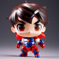 3d cute super hero chibi figure created by generative ai