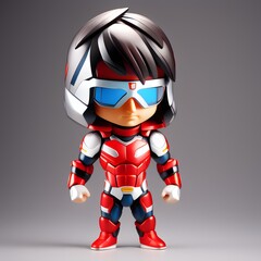 3d cute super hero chibi figure created by generative ai