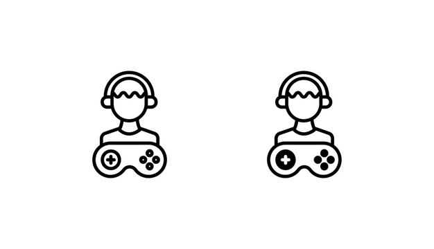 Gamer icon design with white background stock illustration