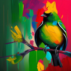 parrot on the tree -An AI generated illustration of