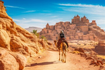 Jordan travel destination. Tour tourism exploring. - obrazy, fototapety, plakaty