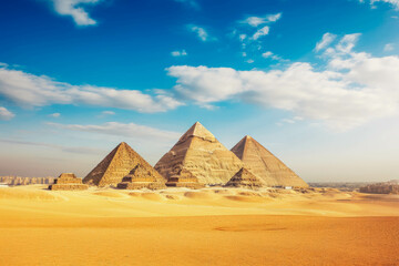 Fototapeta na wymiar Cairo pyramids travel destination. Tour tourism exploring.
