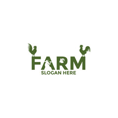 Farm Animal Logo design vector, Simple Livestock or Farm logo template