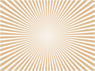 派手に輝く立体感のある太陽光線イメージの集中線背景_濃いオレンジ色