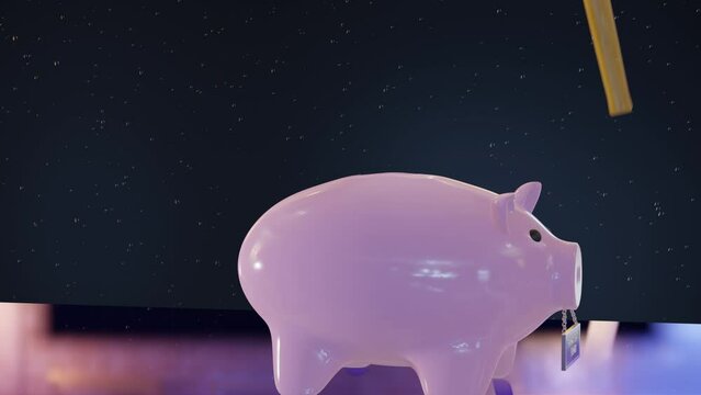 Piggy Bank: Rainy Day Fund (falling rain background)