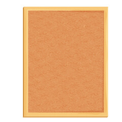 Cork board in wooden frame empty in cartoon style isolated on white background. Space for schedule, tasks and memeory pages. 