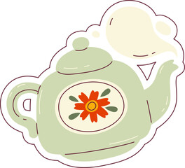 Kettle With Flower Sticker