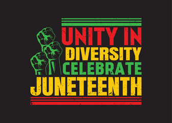 Juneteenth 1865 American black people historical freedom day t-shirt design. Trendy Juneteenth typography, Happy Juneteenth day, T-shirt and apparel design.