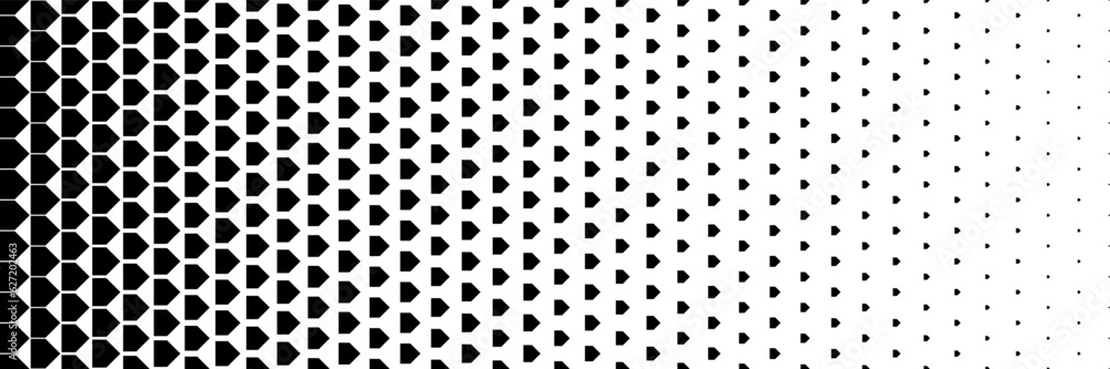 Aufkleber horizontal black halftone of arrow design for pattern and background.