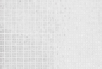 White tile wall chequered background bathroom texture. Ceramic brick wall and floor tiles mosaic background in bathroom and kitchen clean. Design pattern geometric with grid wallpaper decoration.