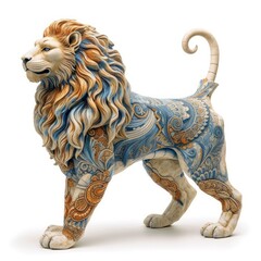 Fantasy image of Lion, in Ivory carving style