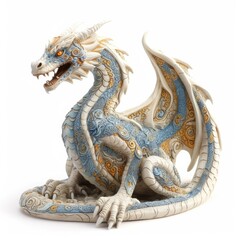 Obraz premium Fantasy image of Dragon, in Ivory carving style