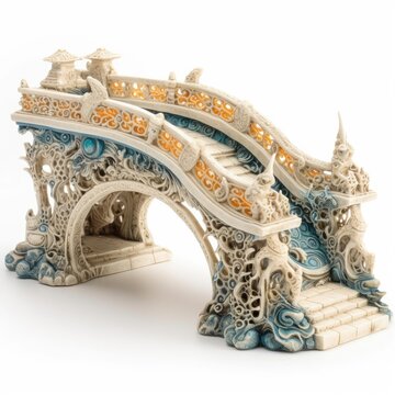 Fantasy image of Bridge, in Ivory carving style