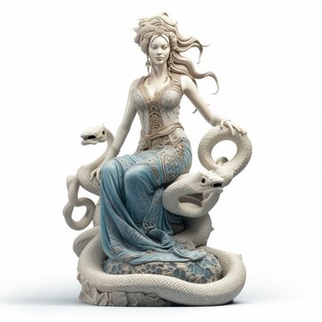 Fantasy image of Goddess, in Ivory carving style