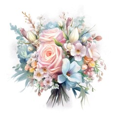 Obraz na płótnie Canvas wedding flower bouquet in pastel drawing