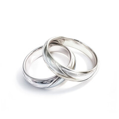 Naklejka premium A pair of Silver wedding rings, in pastel painting style