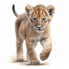 Obraz premium baby lion in pastel drawing