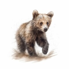 baby bear in pastel drawing style