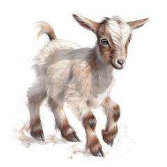 baby goat, pastel drawing style