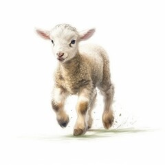 baby sheep in pastel drawing style