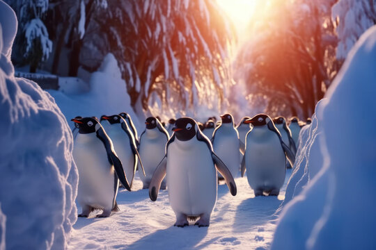 Penguins, Wildlife Photography, Generative AI