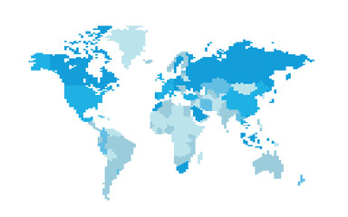 Pixelated world map. Pixel art