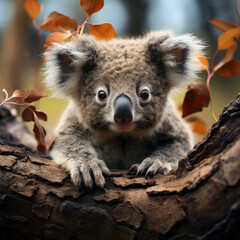 Naklejka premium Koala, Wildlife Photography, Generative AI