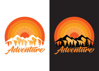 Outdoor explore typography T-SHIRT concept outdoor adventure. vintage adventure badge. Camping emblem logo with the mountain. Adventure t-shirt design. Outdoor t-shirt design. t-shirt design vector.