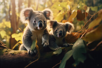 Naklejka premium Koala, Wildlife Photography, Generative AI