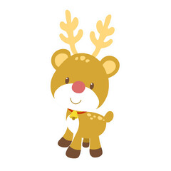 reindeer with christmas tree