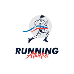 Fototapeta na wymiar Running Man Logo Vector Illustration