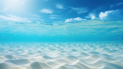 Copy space of wave blue beach background. Generative ai.