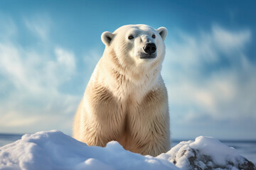 Obraz na płótnie Canvas Polar Bear, Wildlife Photography, Generative AI