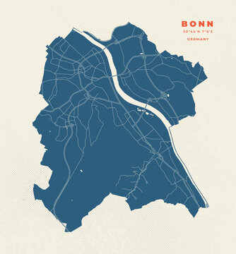 Bonn - Germany map vector poster flyer