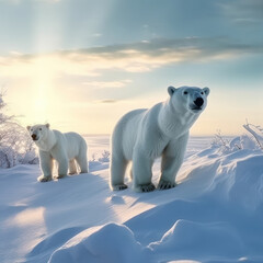 Plakat Polar Bear, Wildlife Photography, Generative AI