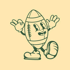 Vintage character design of rugby ball © ydhckll