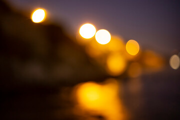 bokeh lights in the night blurred defocused abstract background
