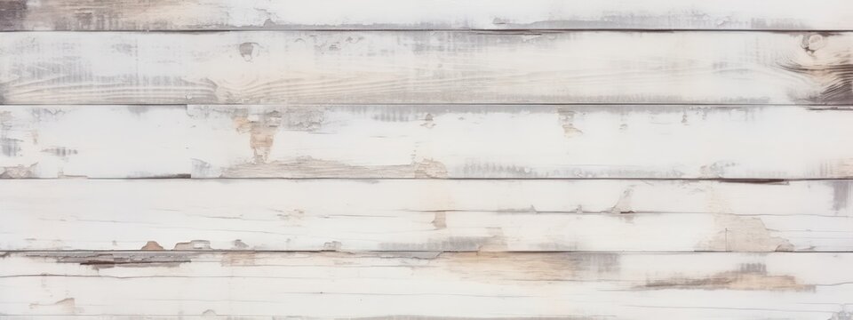Beautiful light texture of old cracked white wooden boards
